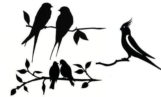 2PCS Garden Metal Bird Silhouette Ornament for Outdoor Garden