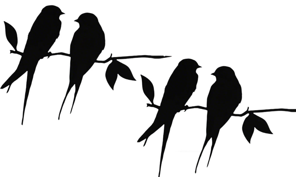 2PCS Garden Metal Bird Silhouette Ornament for Outdoor Garden