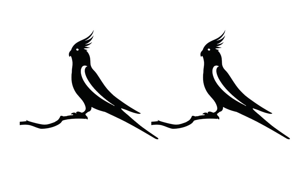 2PCS Garden Metal Bird Silhouette Ornament for Outdoor Garden
