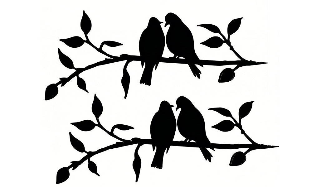 2PCS Garden Metal Bird Silhouette Ornament for Outdoor Garden