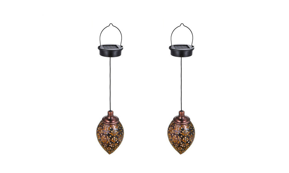Vintage Metal Hanging Solar Light for Outdoor Garden