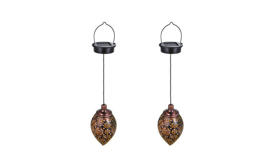 Vintage Metal Hanging Solar Light for Outdoor Garden
