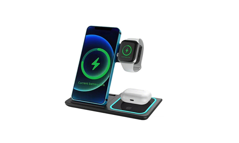 3-in-1 Foldable Wireless Charging Stand for Phone Apple Watch & AirPods