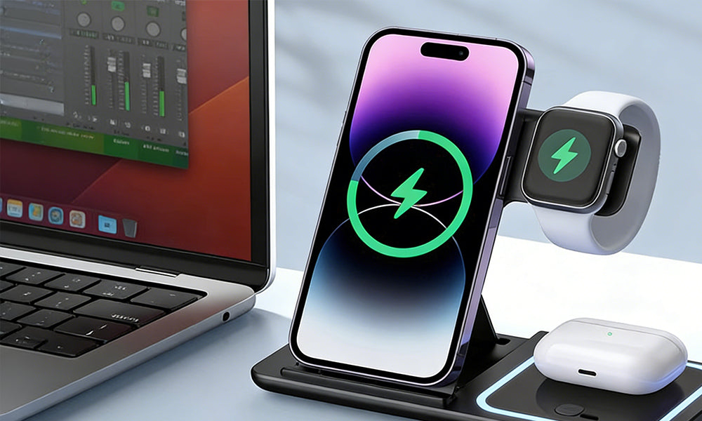 3-in-1 Foldable Wireless Charging Stand for Phone Apple Watch & AirPods
