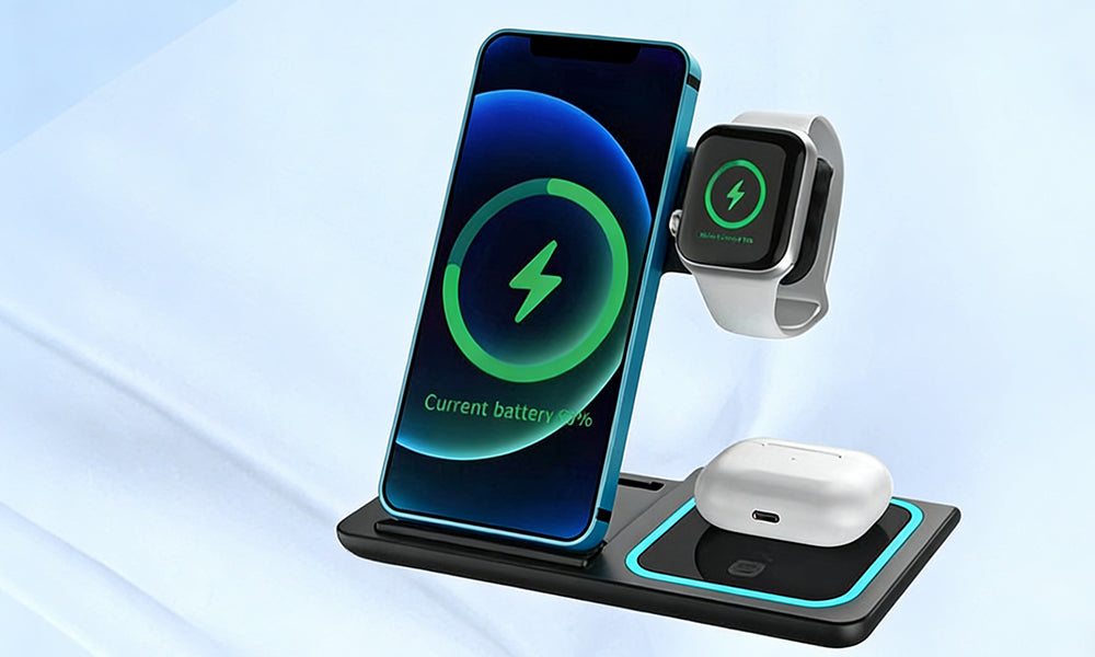 3-in-1 Foldable Wireless Charging Stand for Phone Apple Watch & AirPods
