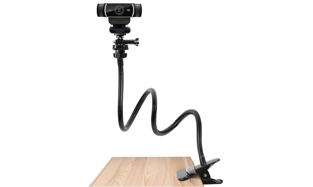 Flexible Gooseneck Mount Stand with Clamp for Camera and Webcam