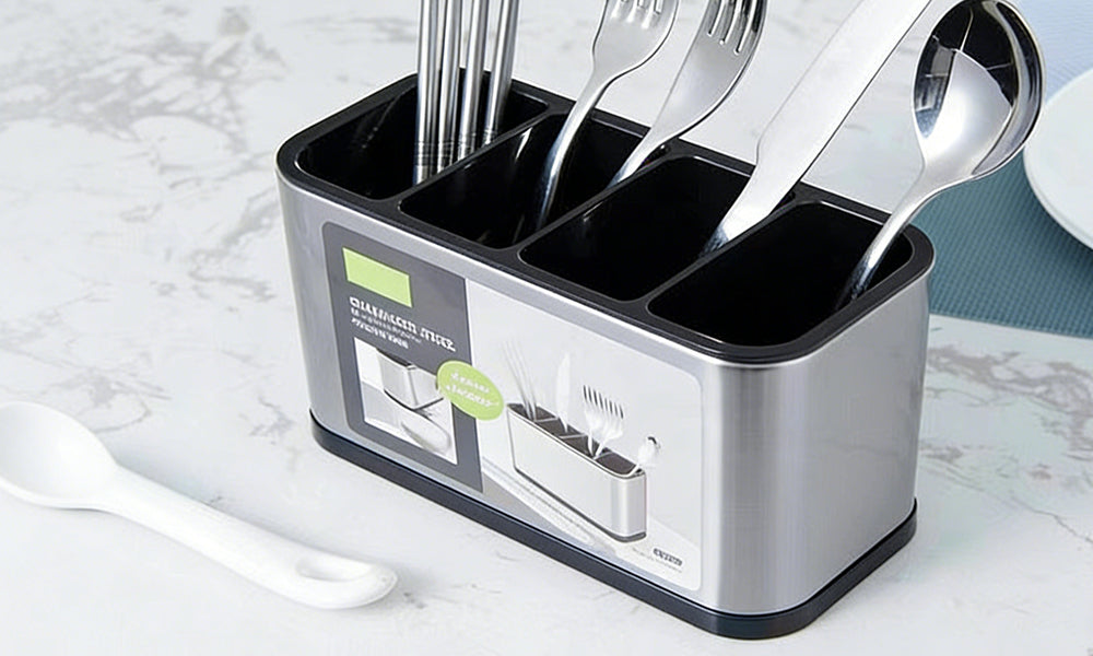 Kitchen Cutlery Holder Stainless Steel Utensil Organizer For Kitchen Counter