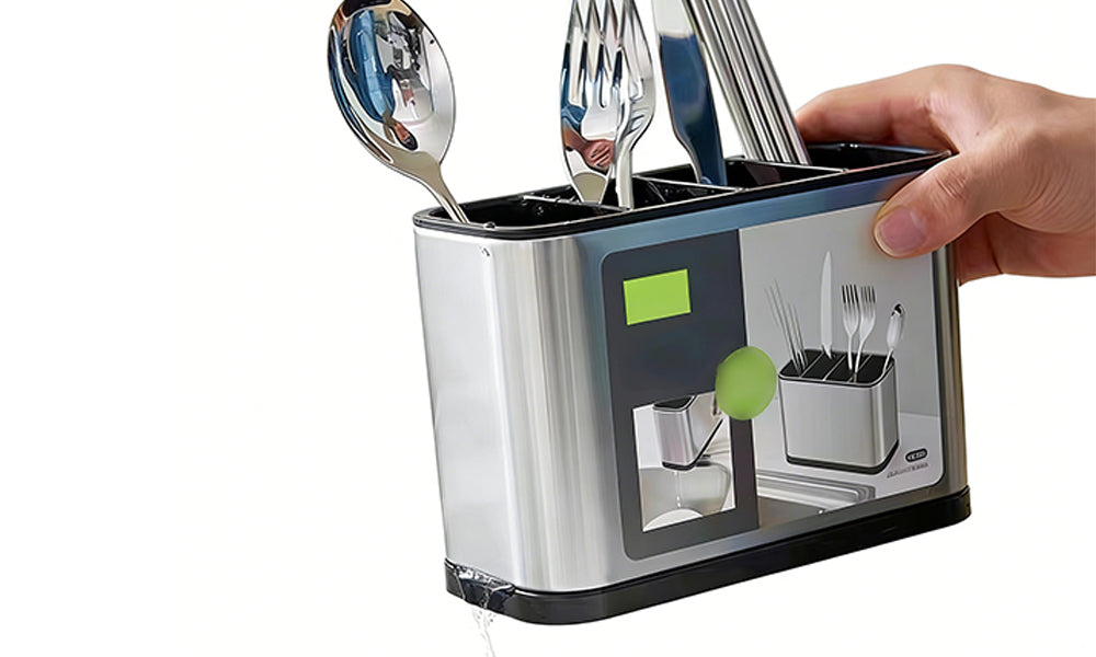 Kitchen Cutlery Holder Stainless Steel Utensil Organizer For Kitchen Counter