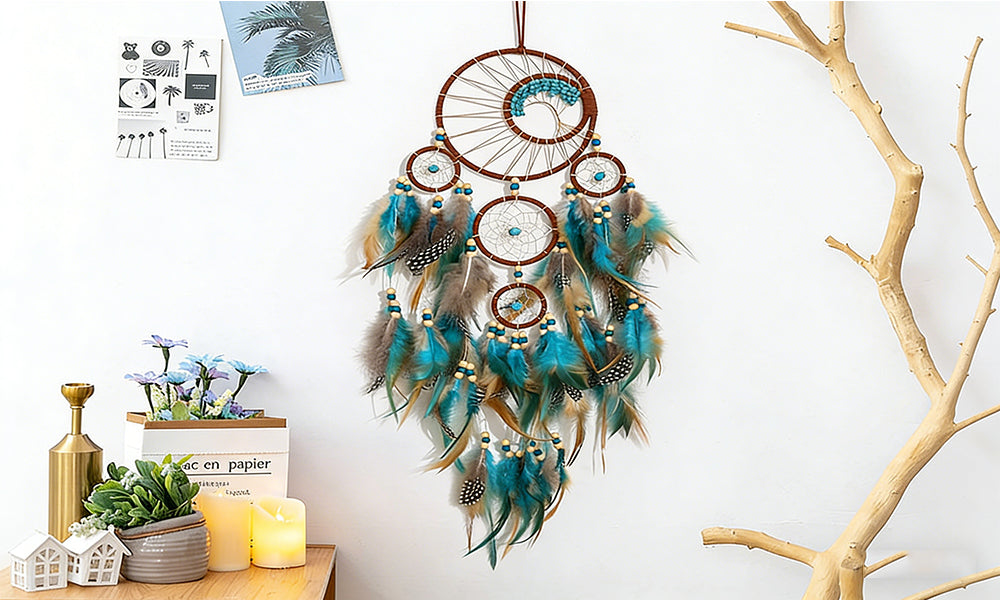 Tree of Life Dream Catcher Feather Boho Wall Hanging Decor Bedroom Home Ornament