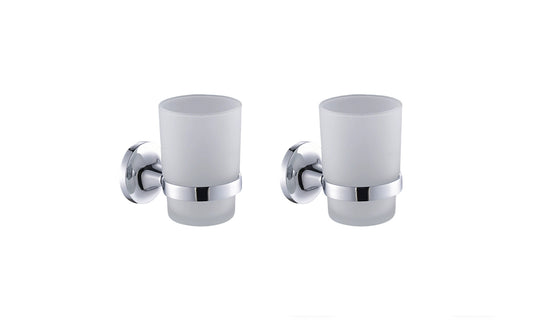 2 Pcs Wall Mounted Toothbrush Holder Cups Bathroom Storage Organizer