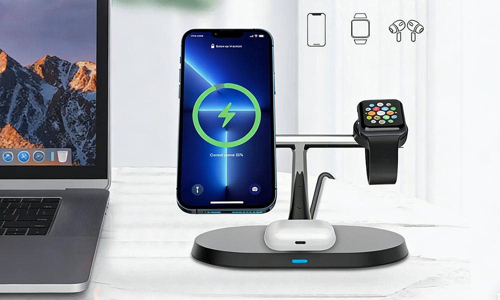 3 in 1 Magnetic Wireless Charging Station for iPhone Apple Watch and Earbuds