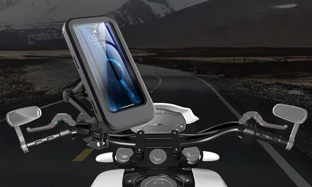 Waterproof Motorcycle Phone Mount Holder for Bike Scooter Handlebar