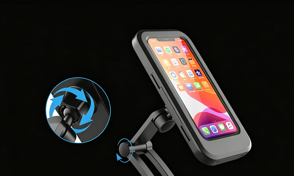 Waterproof Motorcycle Phone Mount Holder for Bike Scooter Handlebar