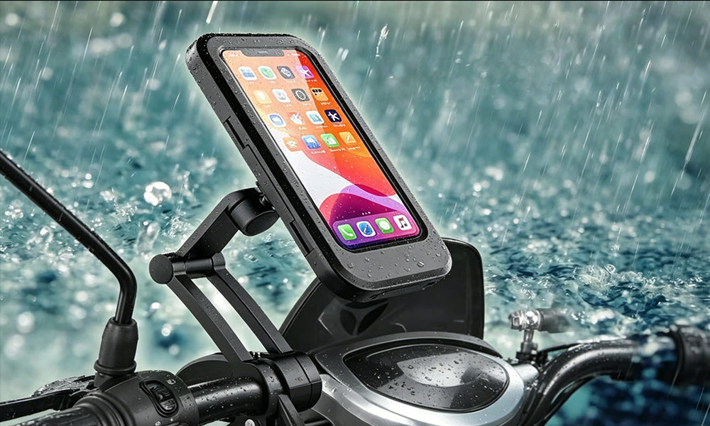 Waterproof Motorcycle Phone Mount Holder for Bike Scooter Handlebar