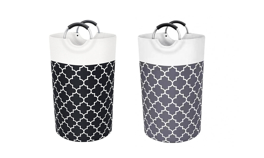 2 Pcs Collapsible Fabric Laundry Basket Large Clothes Hamper for Home