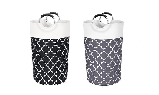 2 Pcs Collapsible Fabric Laundry Basket Large Clothes Hamper for Home