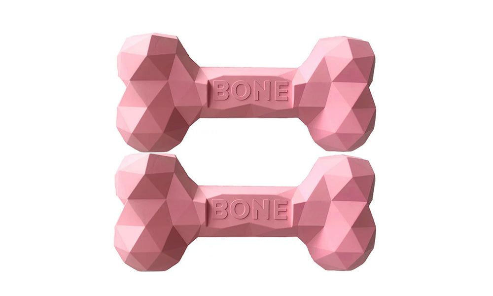 2 Pcs Dog Chew Toys Bone Shape Treat Dispensing Rubber Interactive Toy