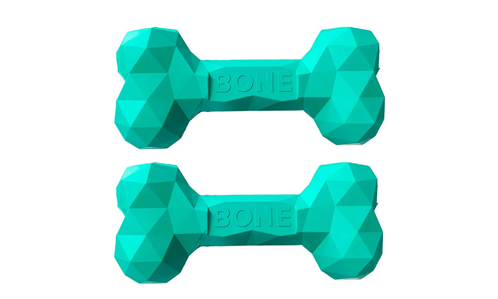 2 Pcs Dog Chew Toys Bone Shape Treat Dispensing Rubber Interactive Toy