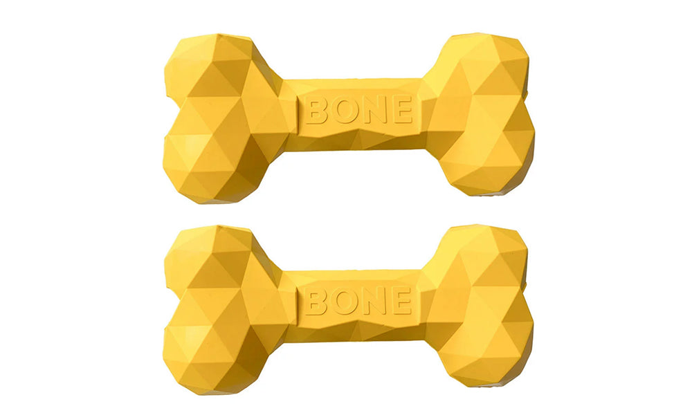 2 Pcs Dog Chew Toys Bone Shape Treat Dispensing Rubber Interactive Toy