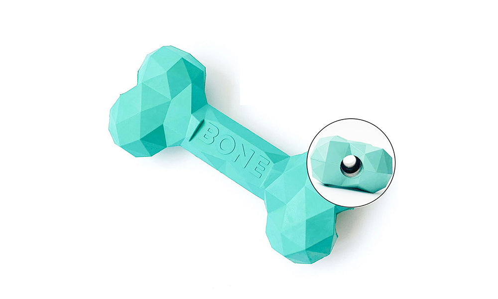 2 Pcs Dog Chew Toys Bone Shape Treat Dispensing Rubber Interactive Toy