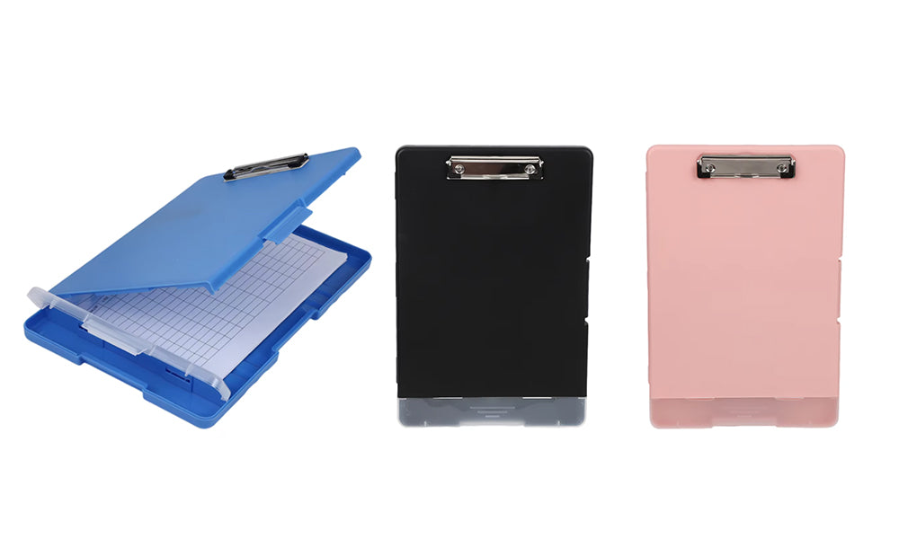 2Pcs Clipboard with Storage Case Plastic A4 with Pen Holder for School Office