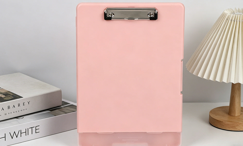 2Pcs Clipboard with Storage Case Plastic A4 with Pen Holder for School Office