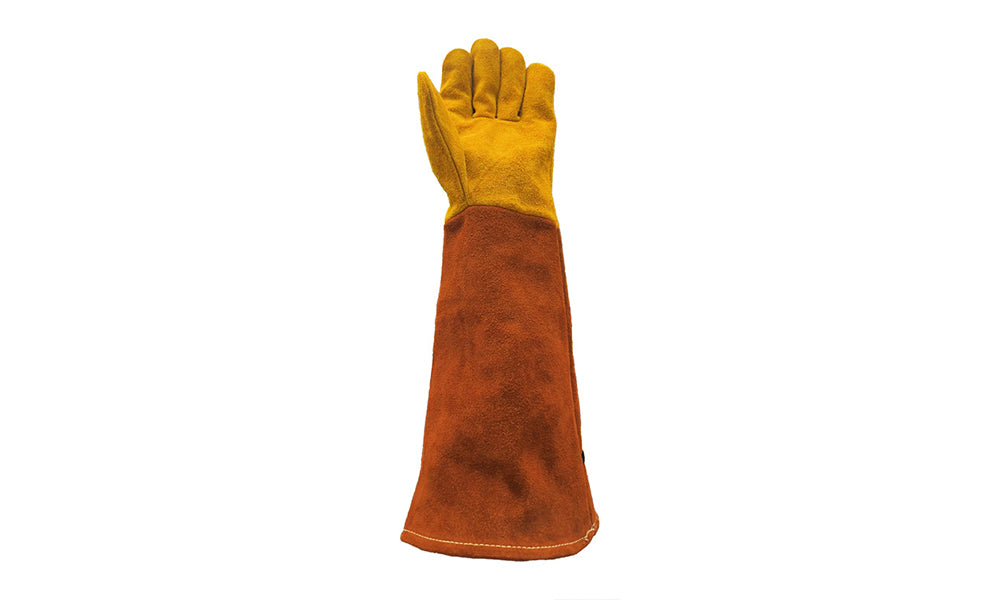 Long Cowhide Gardening Gloves Heavy Duty Thorn Proof Puncture Resistant