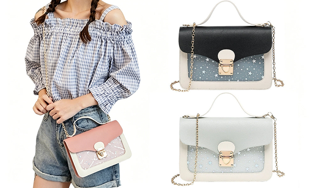 Flip Lock Clasp Sequins Handbag Shoulder Crossbody Bag for Little Girl