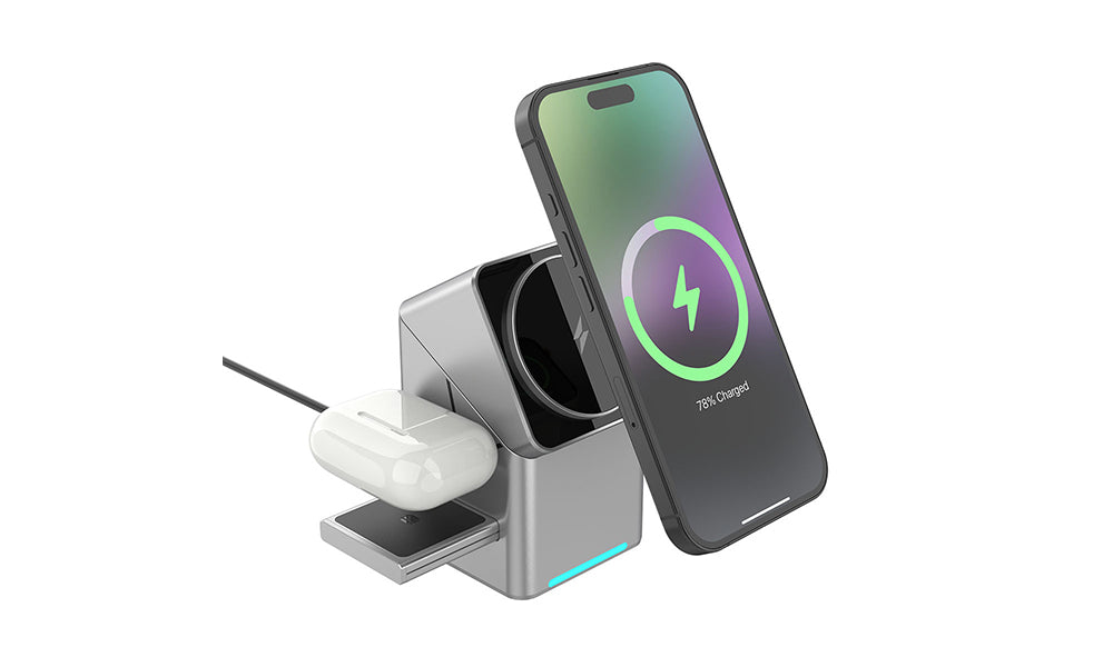 3 in 1 Magnetic Wireless Charger 15W for iPhone Apple Watch AirPods Qi2 Stand