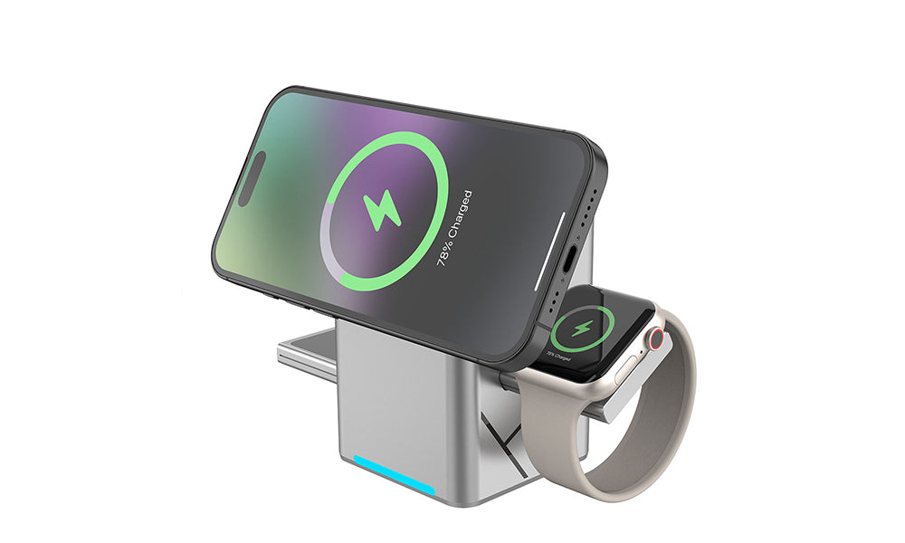 3 in 1 Magnetic Wireless Charger 15W for iPhone Apple Watch AirPods Qi2 Stand
