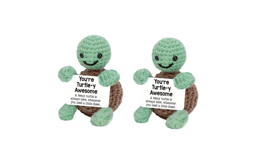 2 Pcs Crochet Animal Dolls Handmade Knitted Plush Toy Gift