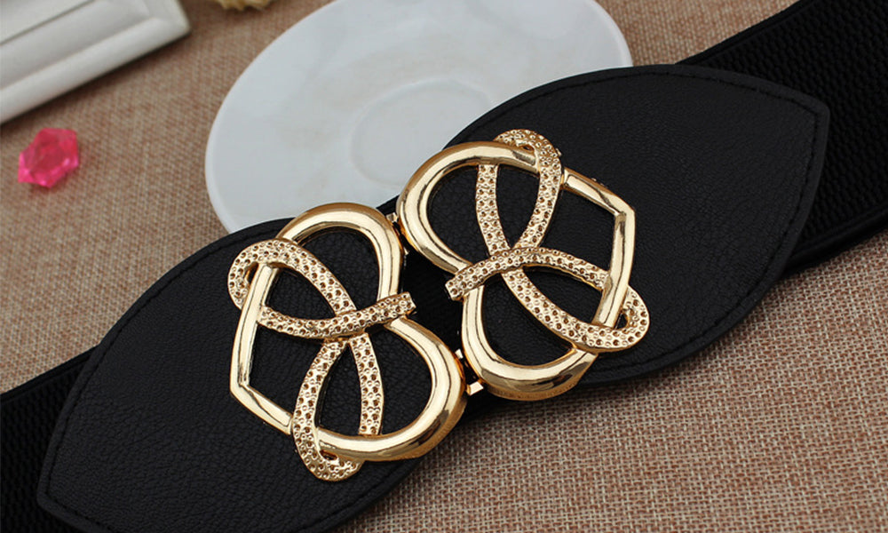3 Pcs Elastic Waist Belt for Women Wide Dress Belt with Heart Buckle