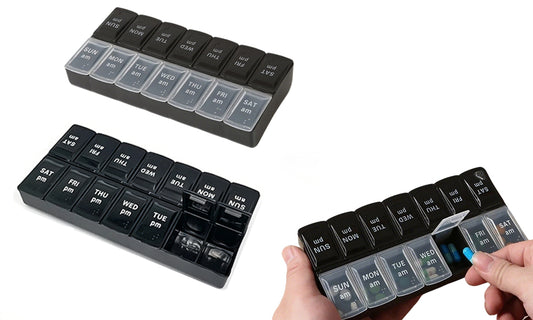 4 Pcs Weekly Pill Organizer 7 Day Medicine Storage Box