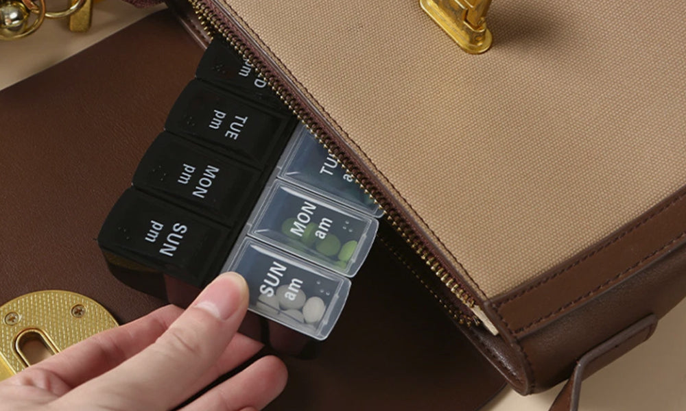 4 Pcs Weekly Pill Organizer 7 Day Medicine Storage Box