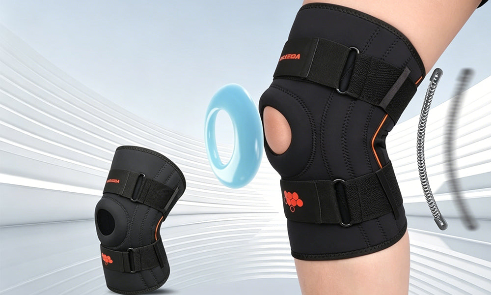 1/2PCS Adjustable Knee Brace Support with Spring Stabilizers for Sports Hiking Running