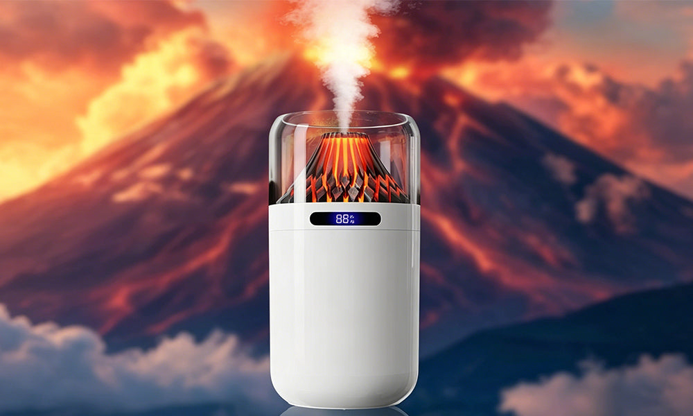Volcano Humidifier Rechargeable Aroma Diffuser LED Night Light for Home Car