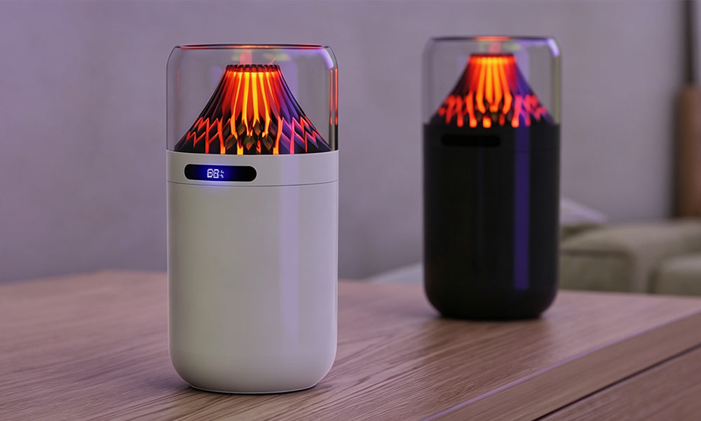Volcano Humidifier Rechargeable Aroma Diffuser LED Night Light for Home Car