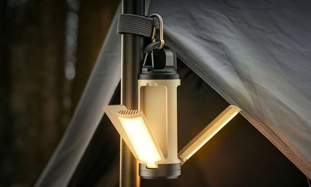 Rechargeable LED Camping Lantern Foldable Tent Light for Outdoor Emergency