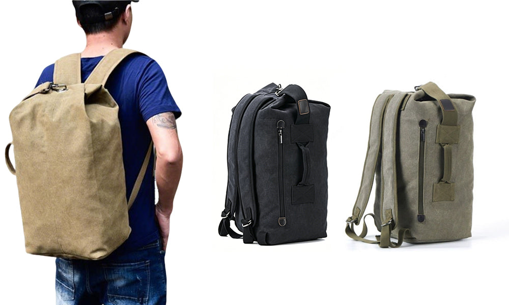 Large Capacity Canvas Backpack Men Travel Rucksack Laptop School Outdoor Bag