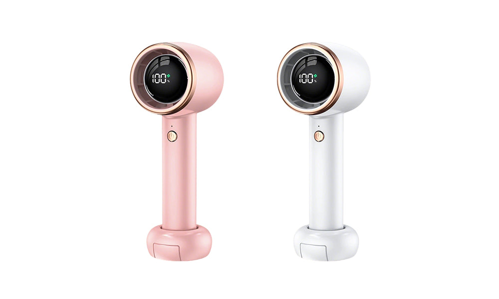 Portable Handheld Mini Fan Rechargeable USB Fan 100 Level Adjustable LED Display Cooling Fan