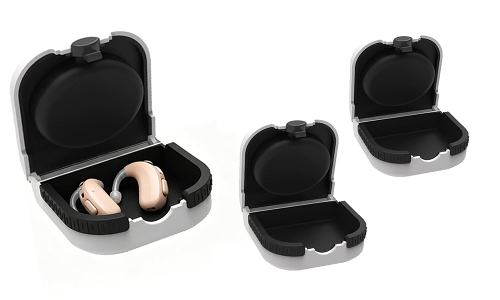 2PCS Hearing Aid Storage Case Protective Carrying Box for Travel