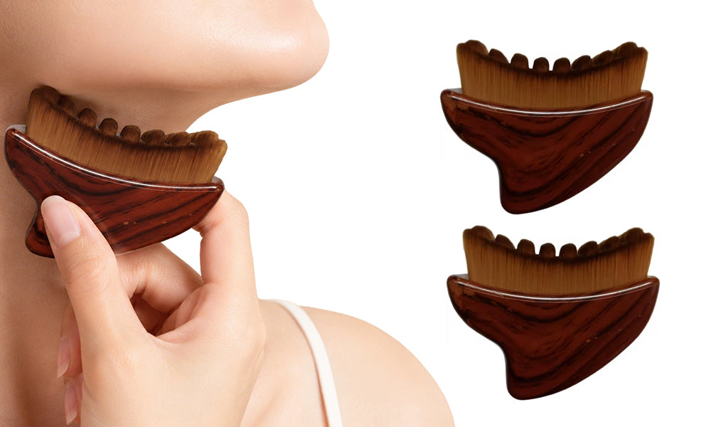 2Pcs Facial Massage Brush Dry Brushing Tool for Jawline Chin Cheek