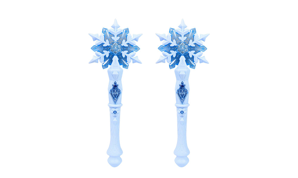 2PCS Princess Light Up Snowflake Wand Flashing Star Wand Toy for Kids