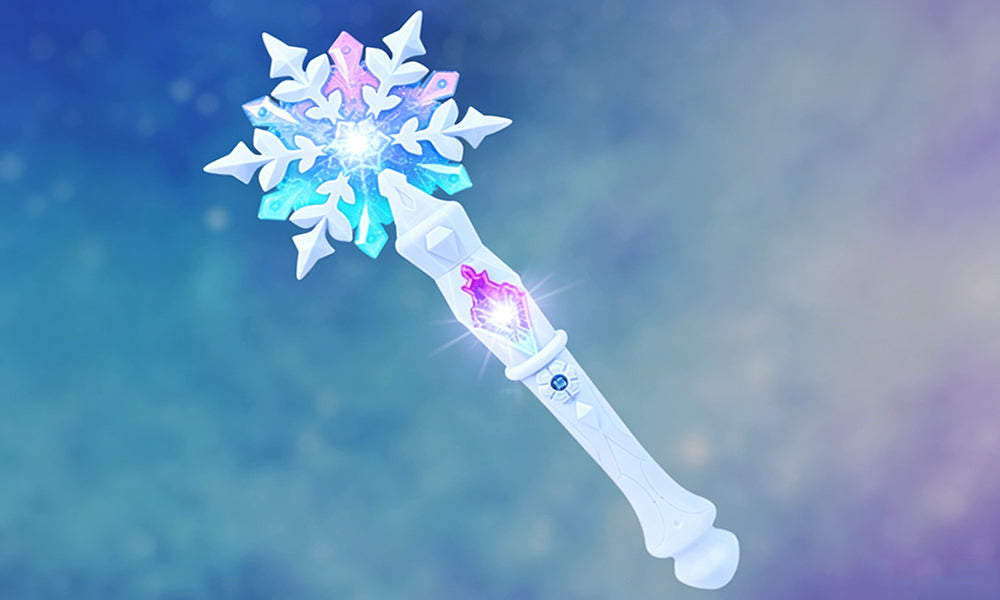 2PCS Princess Light Up Snowflake Wand Flashing Star Wand Toy for Kids