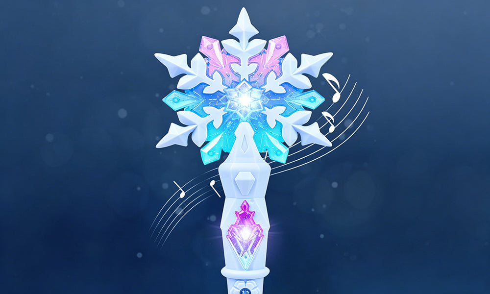 2PCS Princess Light Up Snowflake Wand Flashing Star Wand Toy for Kids