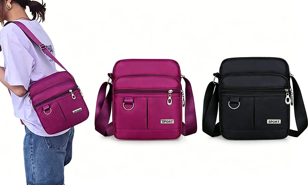 Women Crossbody Bag Nylon Multi Pocket Shoulder Bag for Travel Daily Use