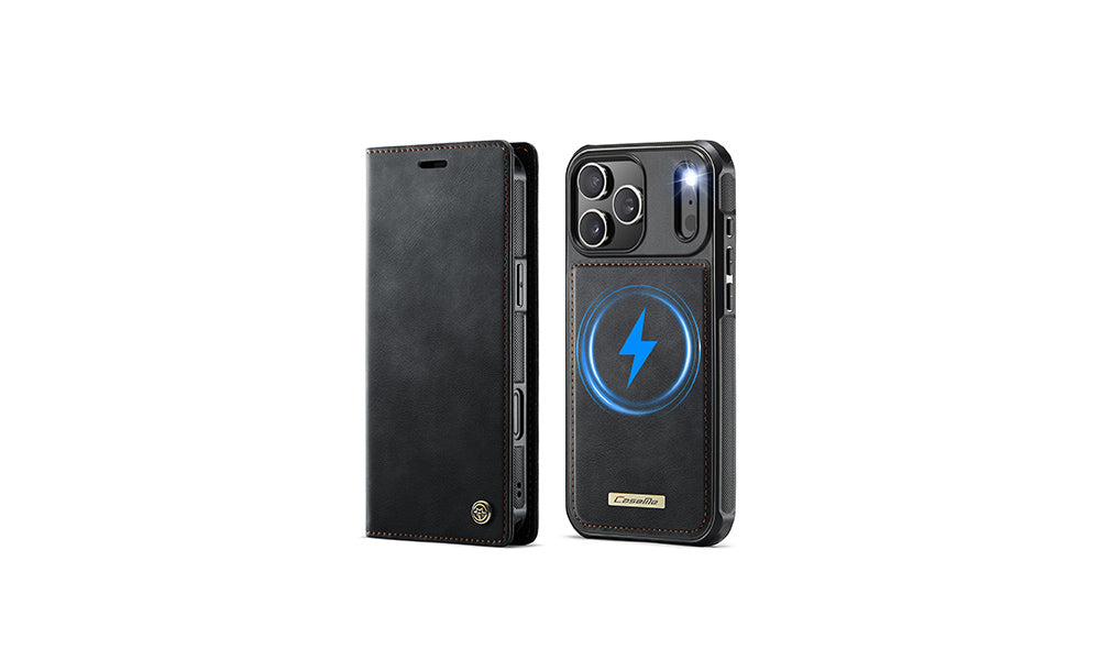 Detachable Wallet Phone Case Flip Cover for iPhone 17 Compatible with Magnetic Charging