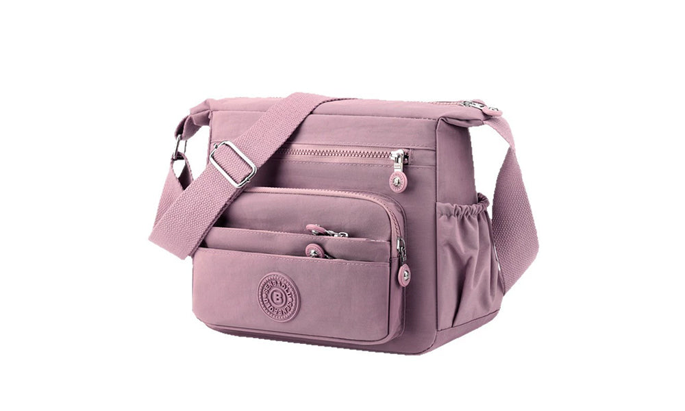 Women Crossbody Bag Multi Pocket Nylon Shoulder Bag for Travel Daily Use