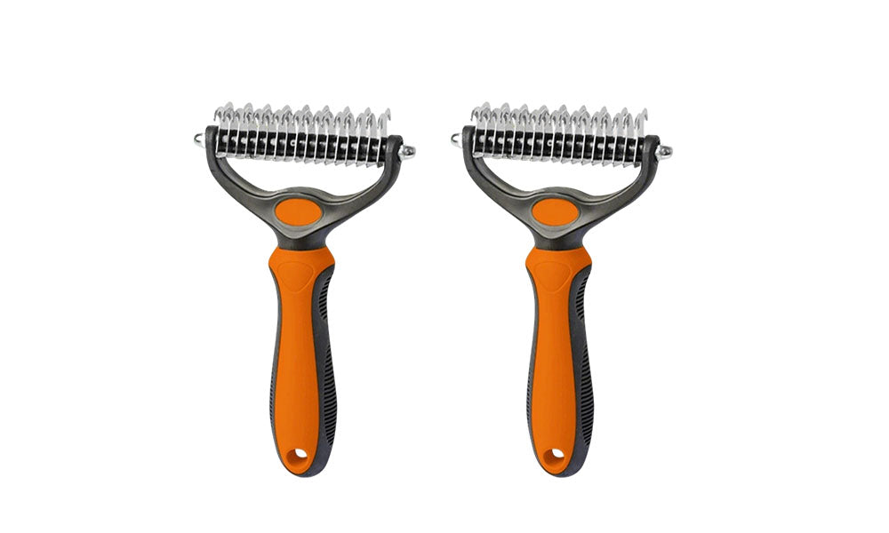 2Pcs Pet Grooming Comb Brush Dematting Undercoat Rake Tool for Dogs