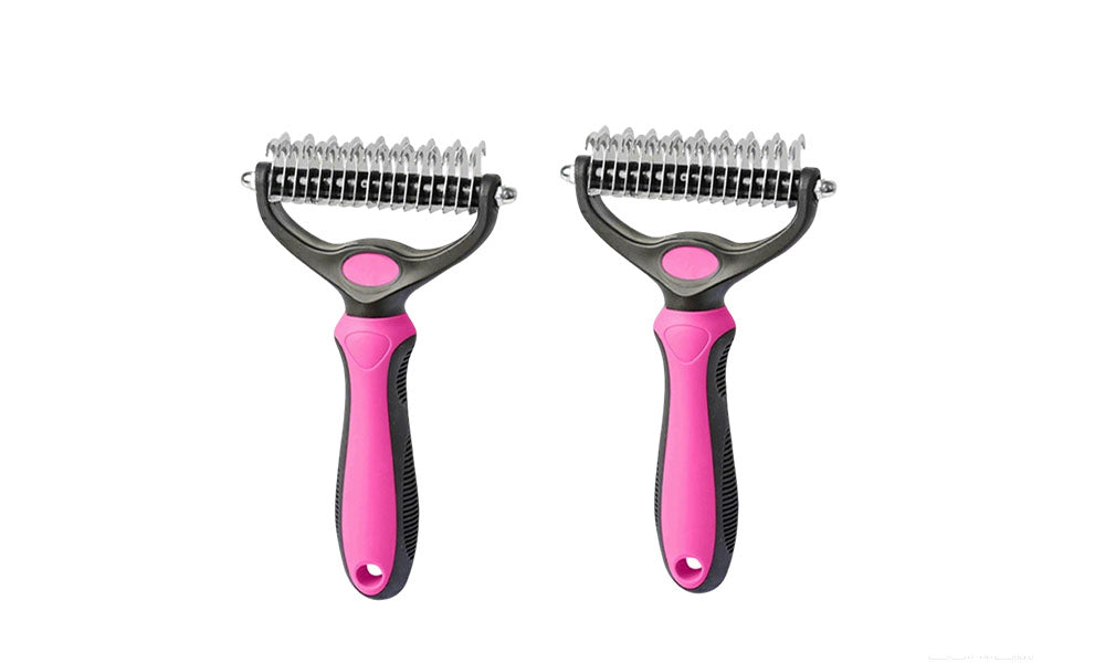 2Pcs Pet Grooming Comb Brush Dematting Undercoat Rake Tool for Dogs